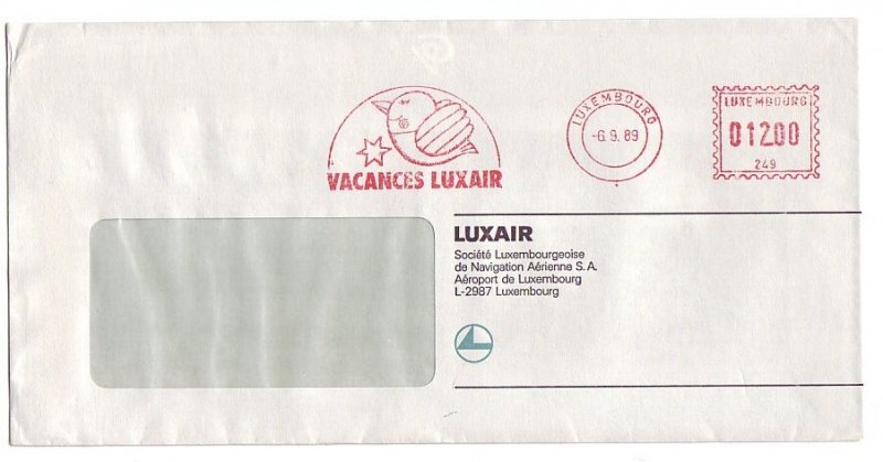 Meter cover Luxembourg 1989 Luxair - Air Navigation Company