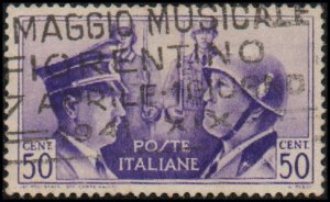 Italy 416 - Used - 50c Hitler / Mussolini (1941) (cv $2.10)