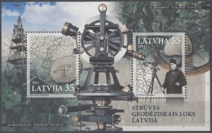 2011 Latvia 806-807/B29 FRIEDRICH GEORG WILHELM ON STRUVE