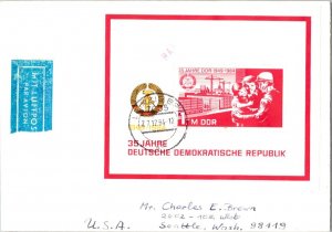 Germany East Germany 1M Family, DDR 35th Anniversary Souvenir Sheet 1984 Leip...