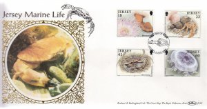 Jersey 1994 Marine Life Set on Benham Silk FDC