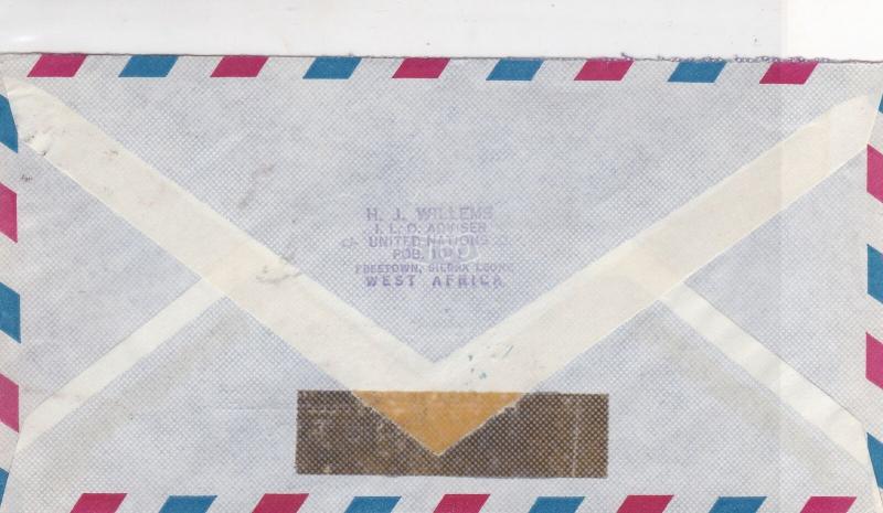 sierra leone 1966 land of iron & diamonds  air mail stamps cover ref 20664