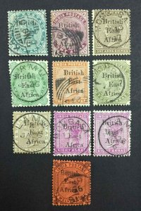 MOMEN: BRITISH EAST AFRICA SG #49/58 1895-6 USED £300 LOT #63804