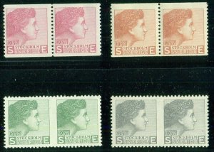 SWEDEN TEST STAMP PAIRS incl. 2 Imperfs In-Between, NH, VF, scarcer