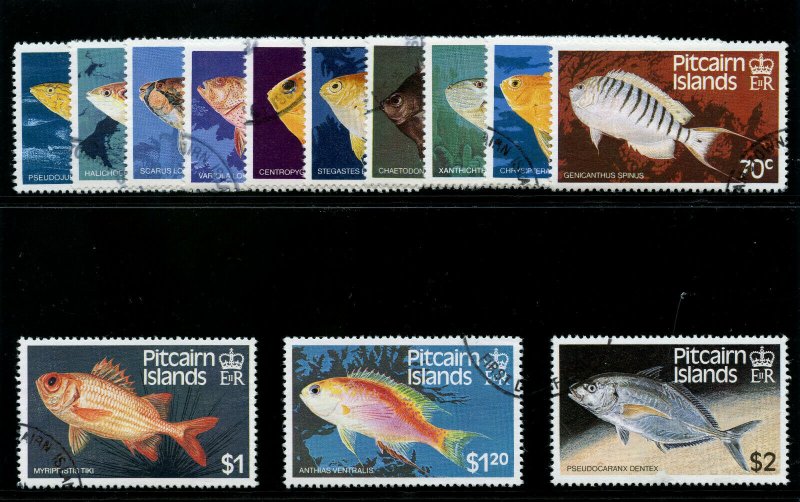 Pitcairn Islands 1984 QEII Fishes set very fine used. SG 246-258. Sc 231-243.