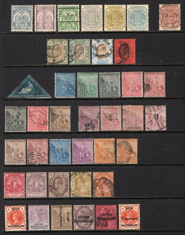 COGH, Bechuanaland, Transvaal Old Time Group 41 Stamps Mint-Used CV$350