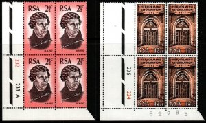 SOUTH AFRICA SG269/70 1967 450TH ANNIV OF REFORMATION BLOCK OF 4 MNH