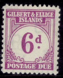 GILBERT AND ELLICE ISLANDS GVI SG D6, 6d purple, NH MINT. Cat £25.