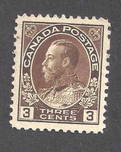 CANADA # 184 VF MINT NH 3c BROWN ADMIRAL WET PRINTING BS27979