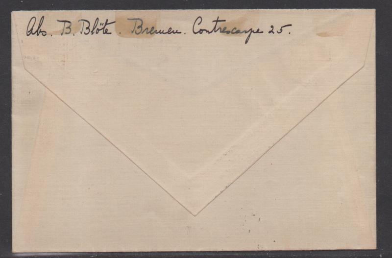 **Germany Graf Zeppelin Cover, SC# C41, Tied to Cover, Black CDS, 7/15/1931