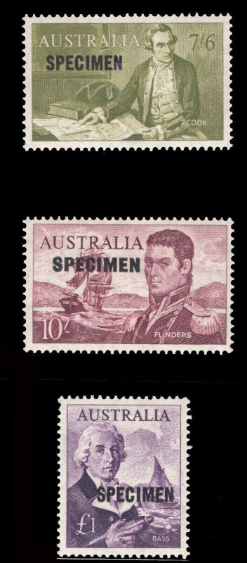 MOMEN: AUSTRALIA SG #357s-359s SPECIMEN 1963-5 MINT OG 2NH/1H £280+ LOT #65422