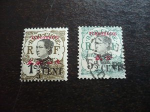 Stamps-French Offices Tchongking-Scott# 51,54- Used Part Set of 2 Stamps