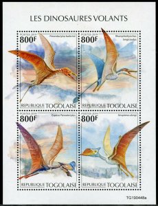 TOGO 2019 FLYING DINOSAURS SHEET MINT NEVER HINGED