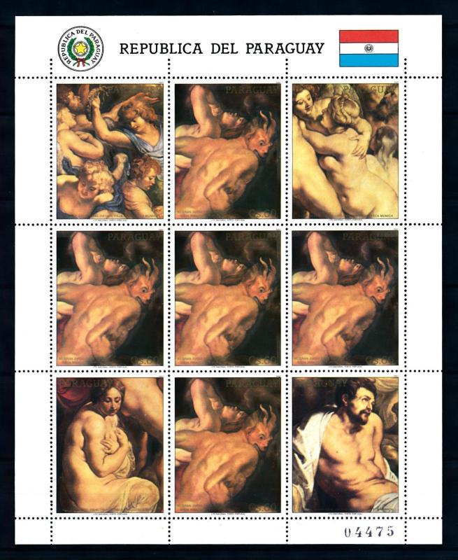 [72764] Paraguay 1987 Painting Rubens Full Sheet MNH