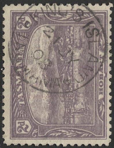 TASMANIA Australia 1905 Sc 104, Used, 2d  SOTN KING'S ISLAND postmark/ca...