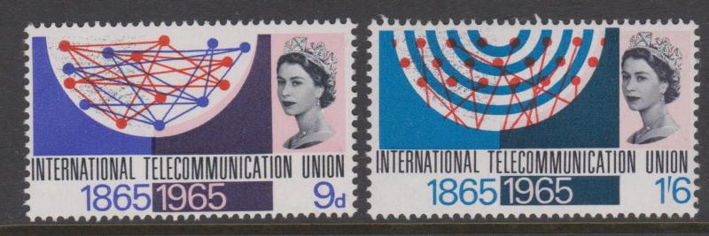 Great Britain 1965 Telecom Union Set Sc#442-443 MNH