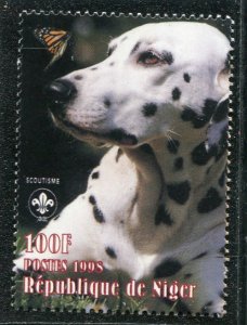 Niger 1998 DOG BUTTERFLIES Scout Emblem 1 value Perforated Mint (NH)