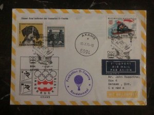 1975 Axams Austria First Day Balloon Airmail FDC Cover To Batawa Canada
