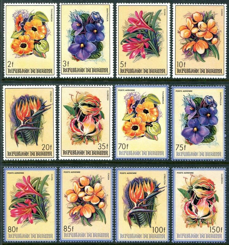 Burundi 633-8 C289-4 MNH Flowers Gloriosa Strelitzia Cassia Clivia x11513