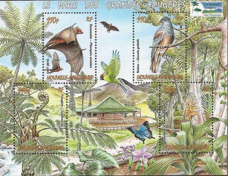 New Caledonia - 2010 Flora & Fauna of Grandes Fougeres Park - 4 Stamp Sheet