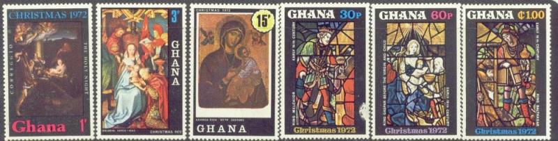 GHANA 466-71 MNH 1972 Christmas Paintings