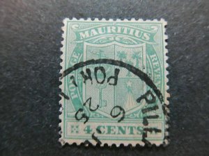 A4P43F55 Mauritius 1921-26 Wmk Mult Script AC 4c Used-