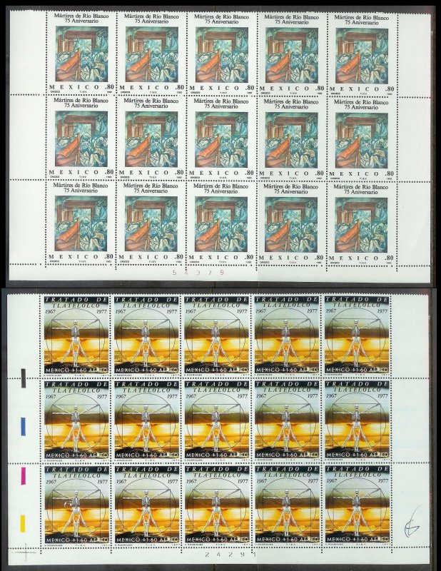 MEXICO (189) Partial Sheets 4350+ Stamps All Mint Never Hinged Huge selection!