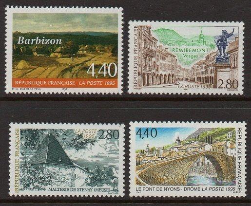 France 1995 Barbizon Vosges Drome VF MNH (2458-61)