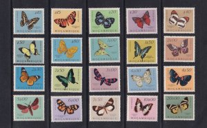 Mozambique  #364-383   MH  1953  butterflies and moths