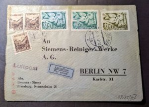 1943 Slovakia Airmail Cover Siemens Sireva to Berlin NW 7 Germany