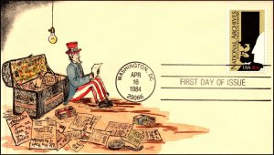 Scott 2081 20 Cents National Archives TM Weddle Hand Painted FDC