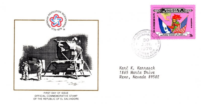 Salvador, Worldwide First Day Cover, Americana, Space