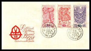 Czechoslovakia 849-853 Set of Two U/A FDC