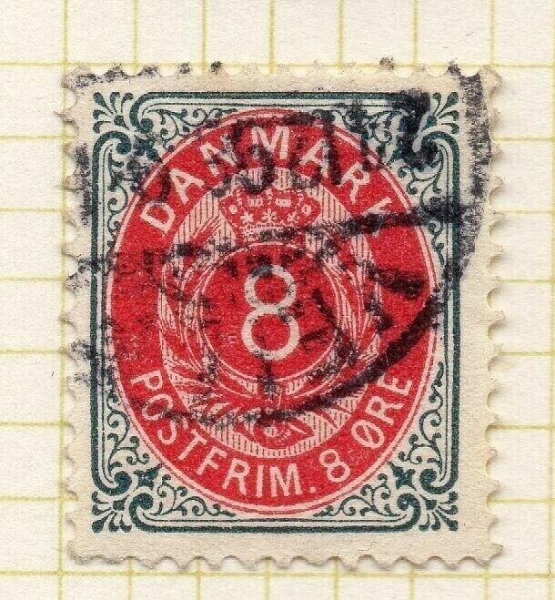 Denmark 1895-98 Early Issue Fine Used 8ore. 307006