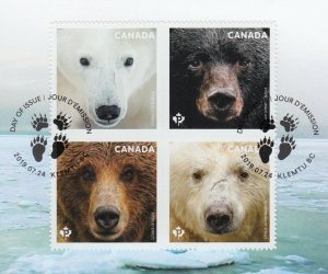 BEARS = TYPE II = POLAR Bear at UL = Official FDC = Grizzly = Polar Canada 2019