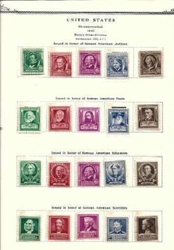 US Stamps-Scott # 859-893/A318-A352-Set-Mint/NH/VLH-( Mostly NH )-OG-1940