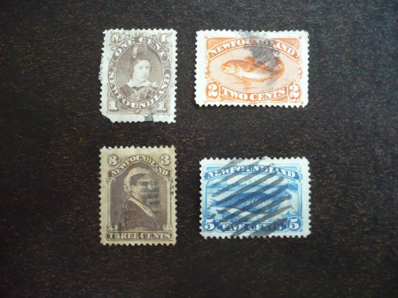 Stamps - Newfoundland - Scott# 43,48,51,54 - Used Part Set of 4 Stamps