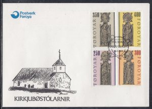 Faroe Islands Scott 102-5 FDC -  Pew Gables