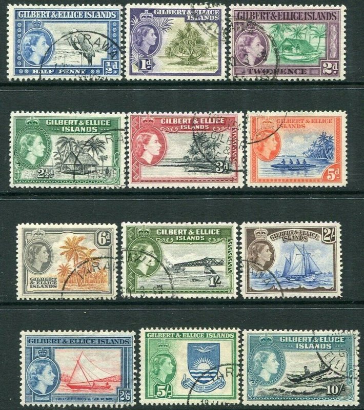 GILBERT & ELLICE ISLANDS-1956-62 Set to 10/- Sg 64-75 FINE USED V32856