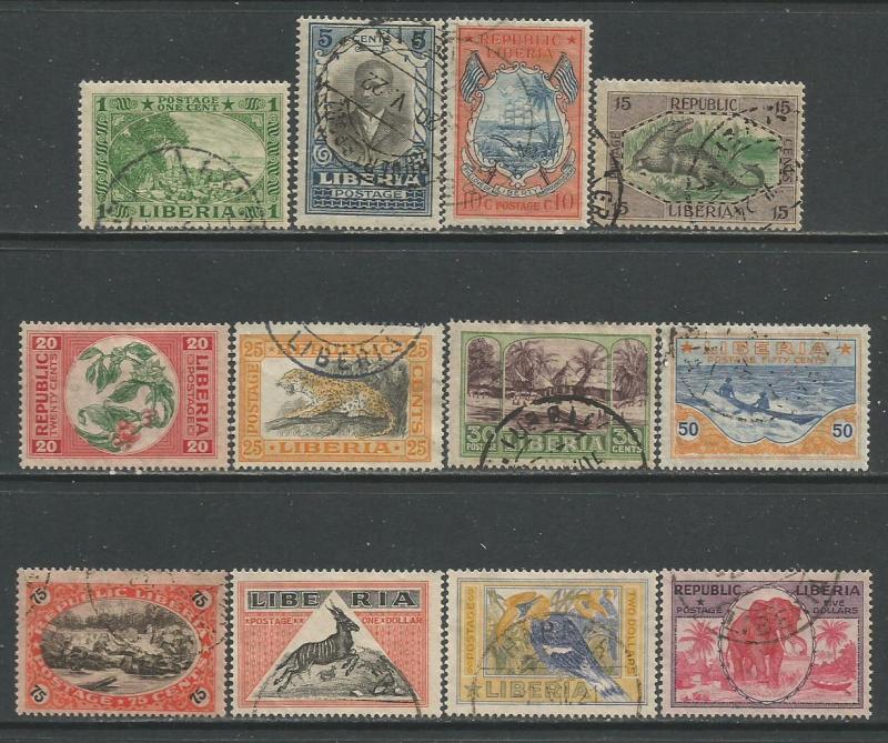 Liberia   #183-94  Used  (1921)  c.v. $7.35