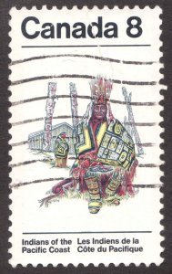 1974 Canada  - #572ii Unitrade Missing bird on totem - Used Cv $150