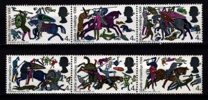 Great Britain 1966 900th Anniv. of Battle of Hastings, Strips of 4d [Mint]