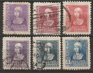 Spain 1938 Sc 672-7 set used