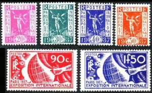 Scott #315-20 1937 Paris Expo MNH