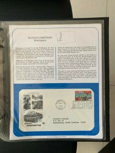 US Stamps PCS Panel FDC 3561-3610 50 State Greetings Washington 2002
