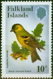 Falkland Islands 1982 10p Black-Chinned Siskin SG434w Wmk Upright V.F MNH