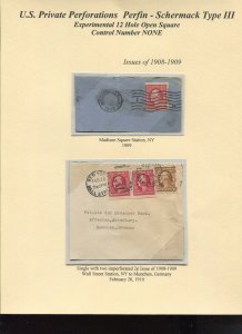 346 Schermack Experimental Control Perf on Cover & 344 On Piece *UNIQUE* (P4025)