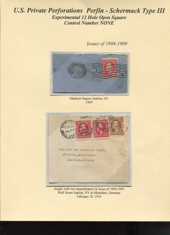 346 Schermack Experimental Control Perf on Cover & 344 On Piece *UNIQUE* (P4025)