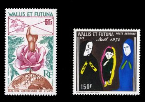 French Colonies, Wallis & Fetuna #C54-55 Cat$19.60, 1974 UPU and Christmas, n...