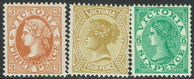 VICTORIA 1901 QV POSTAGE 3D 4D AND 6D WMK V/CROWN PERF 12½